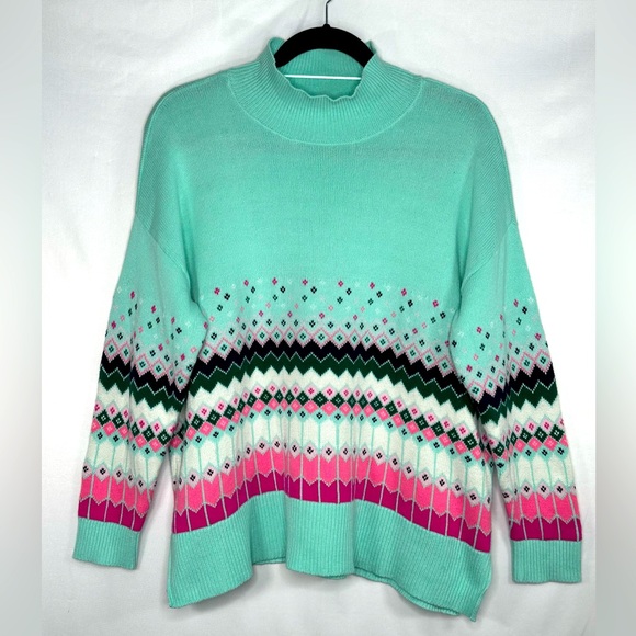 crown & ivy Sweaters - Crown & Ivy Mock Neck Sweater Cotton Blend Preppy  Grannie Core Sz 1X‎
